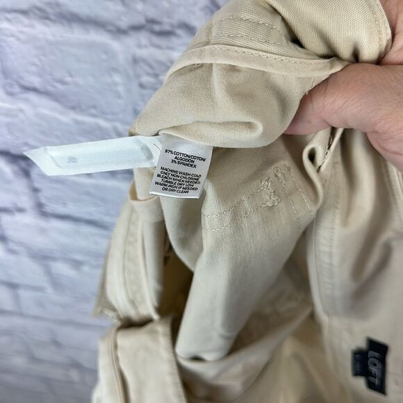 Loft Khaki Wide Leg Crop Pants Size 6 - Picture 8 of 8